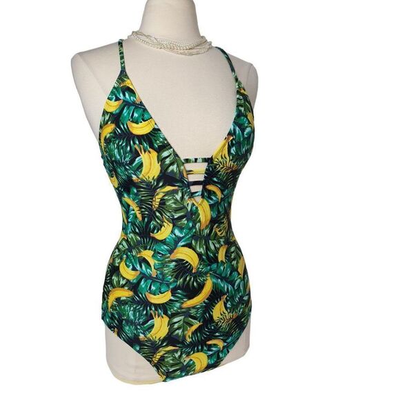 Women's Swimsuit L Sexy Slimming Tummy Control Strappy One Piece size Lg NWOT - Picture 2 of 9